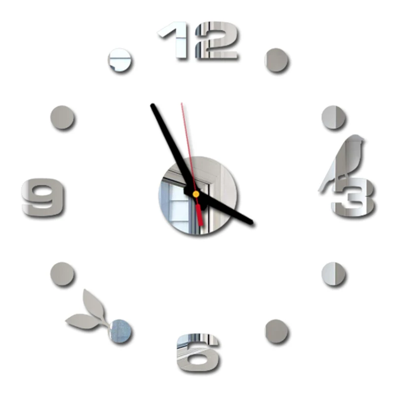 

3D Wall Clock DIY Acrylic Mirror Stickers Clock Watch Living Room Quartz Needle Europe Horloge Home Decoration reloj de pared