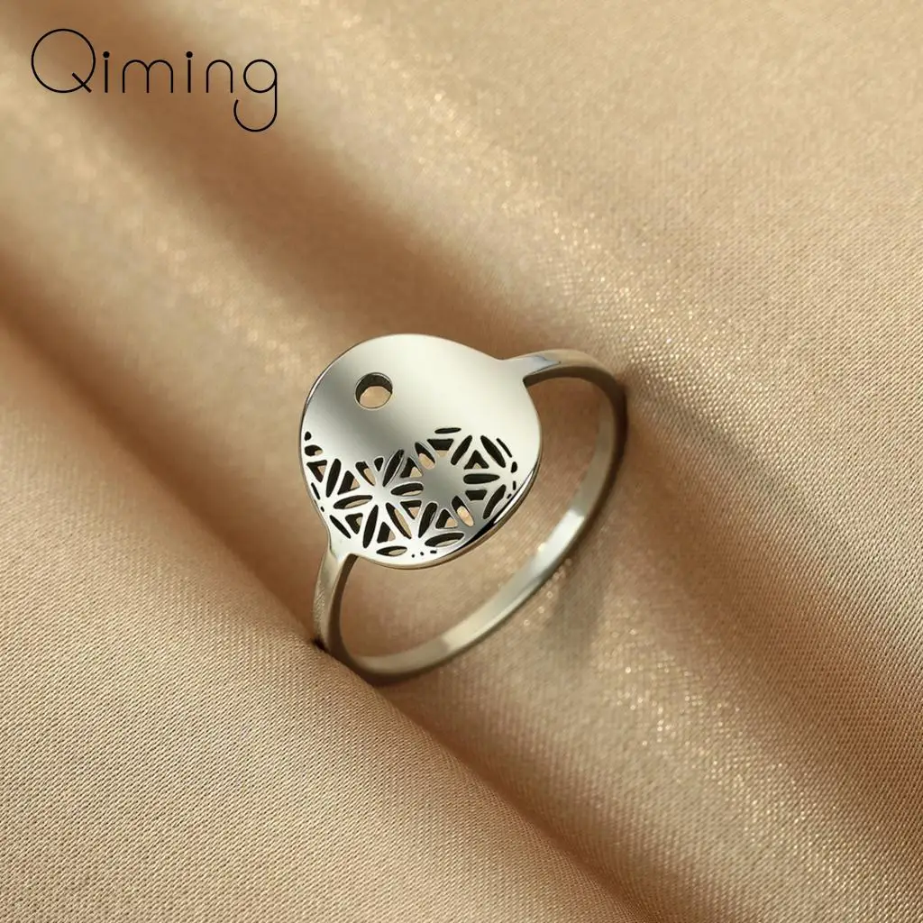 Женское составное кольцо Инь из нержавеющей стали геометрической формы в