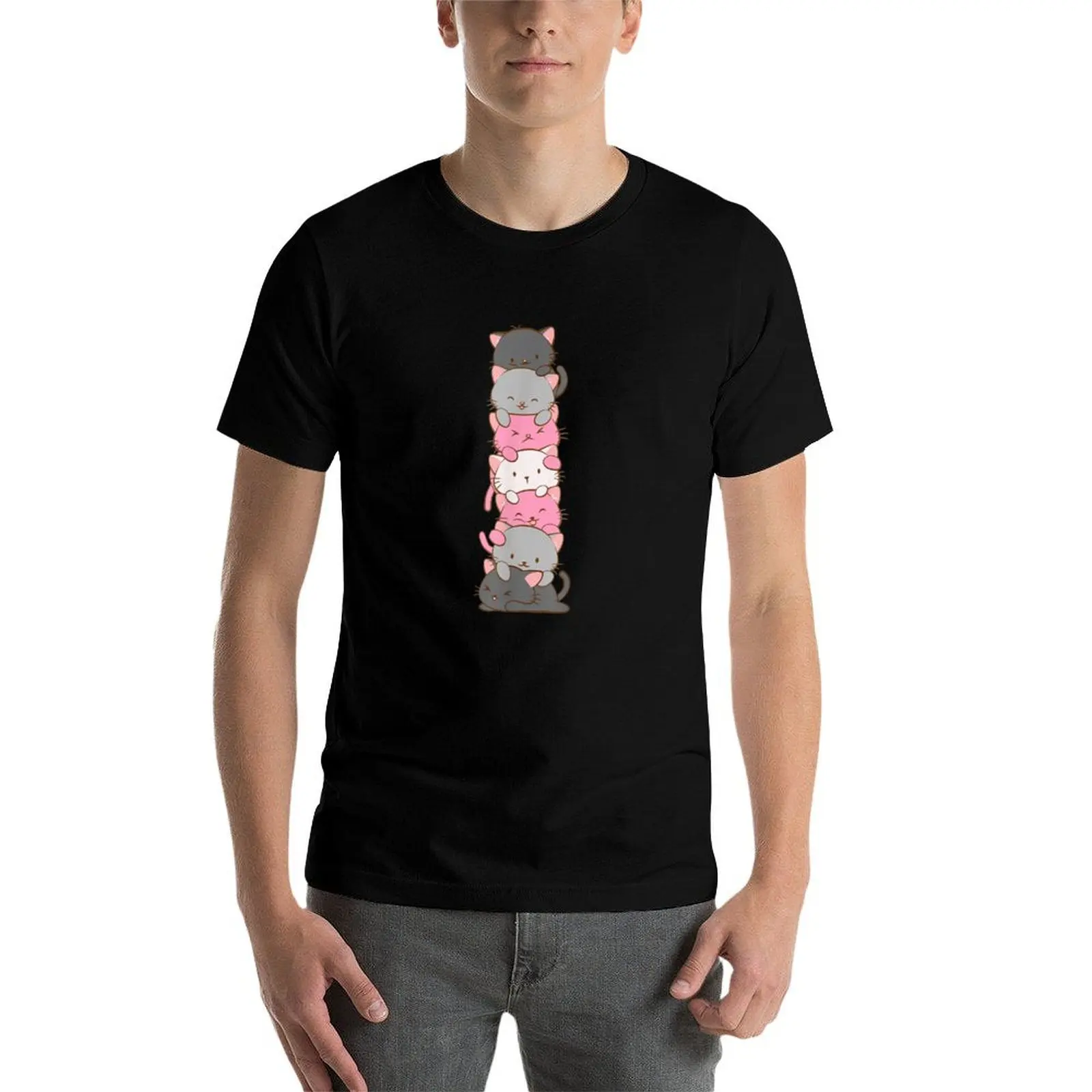 Фото Футболка Demigirl Pride Cute Kawaii Cat из мягкого хлопка, устойчивого к усадке №4