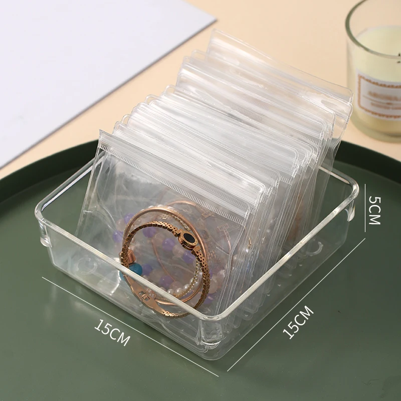 Anti-oxidation Jewelry Storage Bag Desktop Drawer Organizer Transparent Necklace Bracelet Ring Holder Jewelry Organizer Boxes