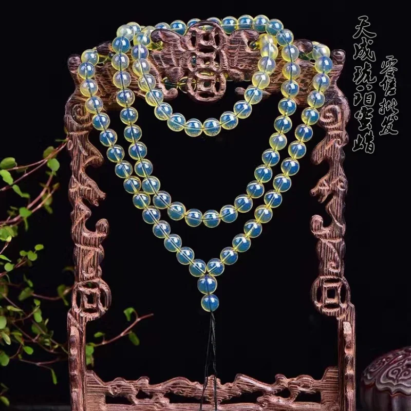 Старинный цветом пчелиного воска Dominica Синий Янтарный очиститель воды Браслет из