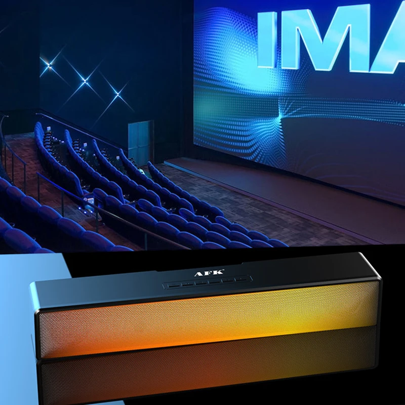 Компьютерная колонка Bluetooth стерео объемный звук динамик RGB работает от