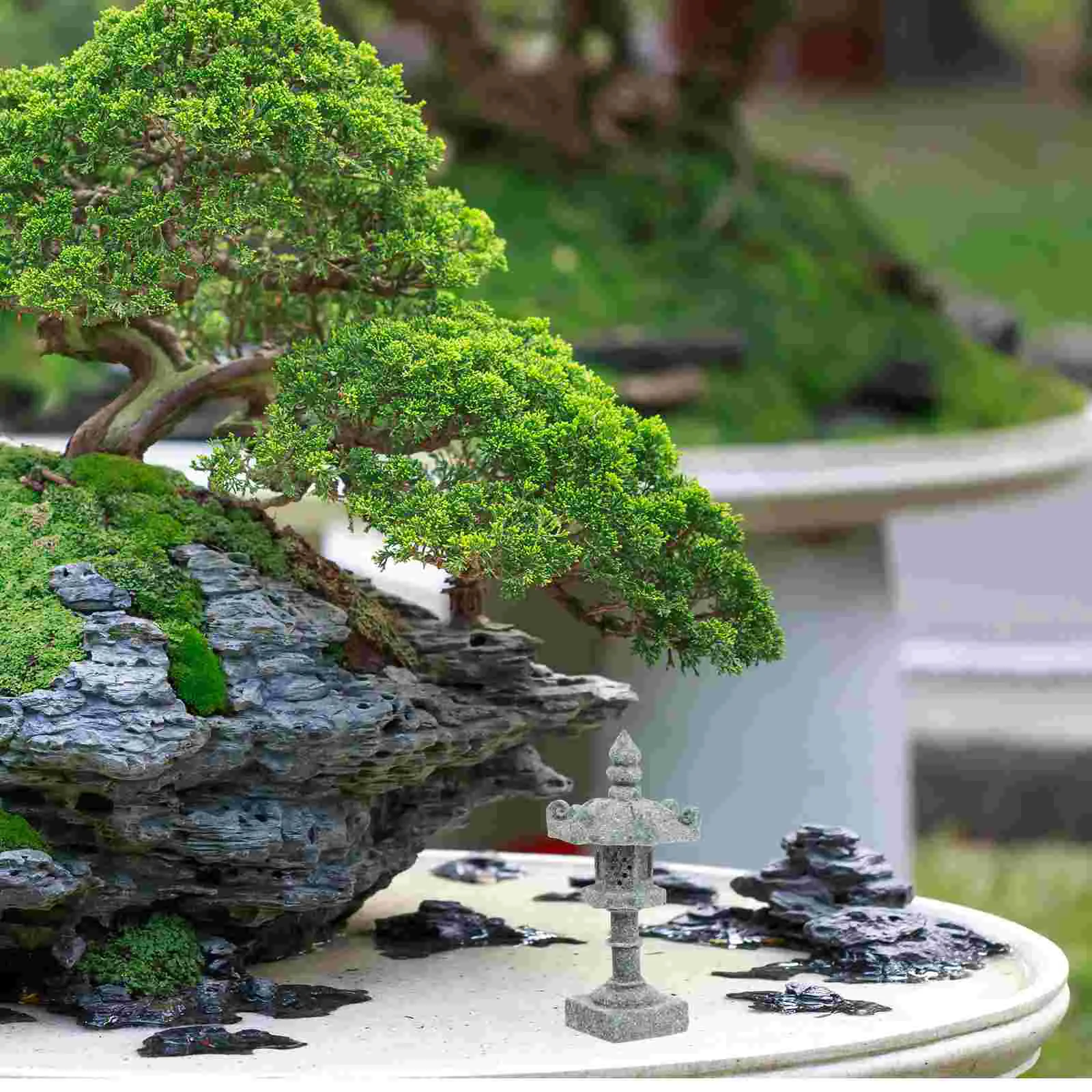 

Ornaments Japanese Tower Light Decoration Mini Garden Scenery Landscape Pavilion Pagoda Model Statue Miniature