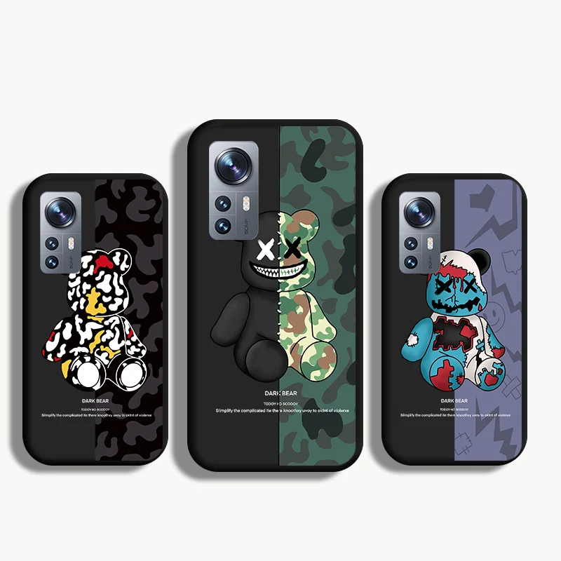 

Fashion Cool Bear Phone Case For Xiaomi 12 11 Lite 11i 11X 11T 10T 9T Pro For Xiaomi Poco X3 M2 M3 M4 F3 TPU Cover Soft Silicone