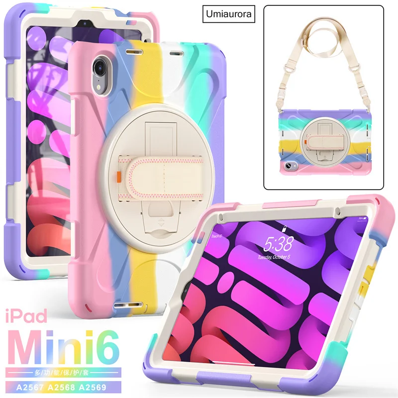 Чехол для планшета iPad Mini6 Mini 6-го поколения 8 3 дюйма A2567 A2568 A2569 вращающийся на 360