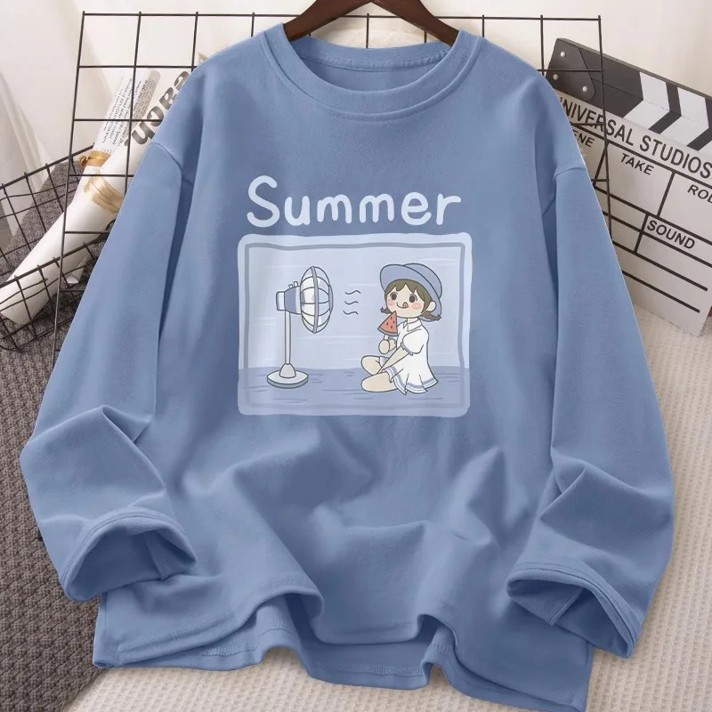 Student Long sleeves Shirt Women's Autumn Clothing HEATTECH Bottoming Early Top 2024 New Women clothes Lo...