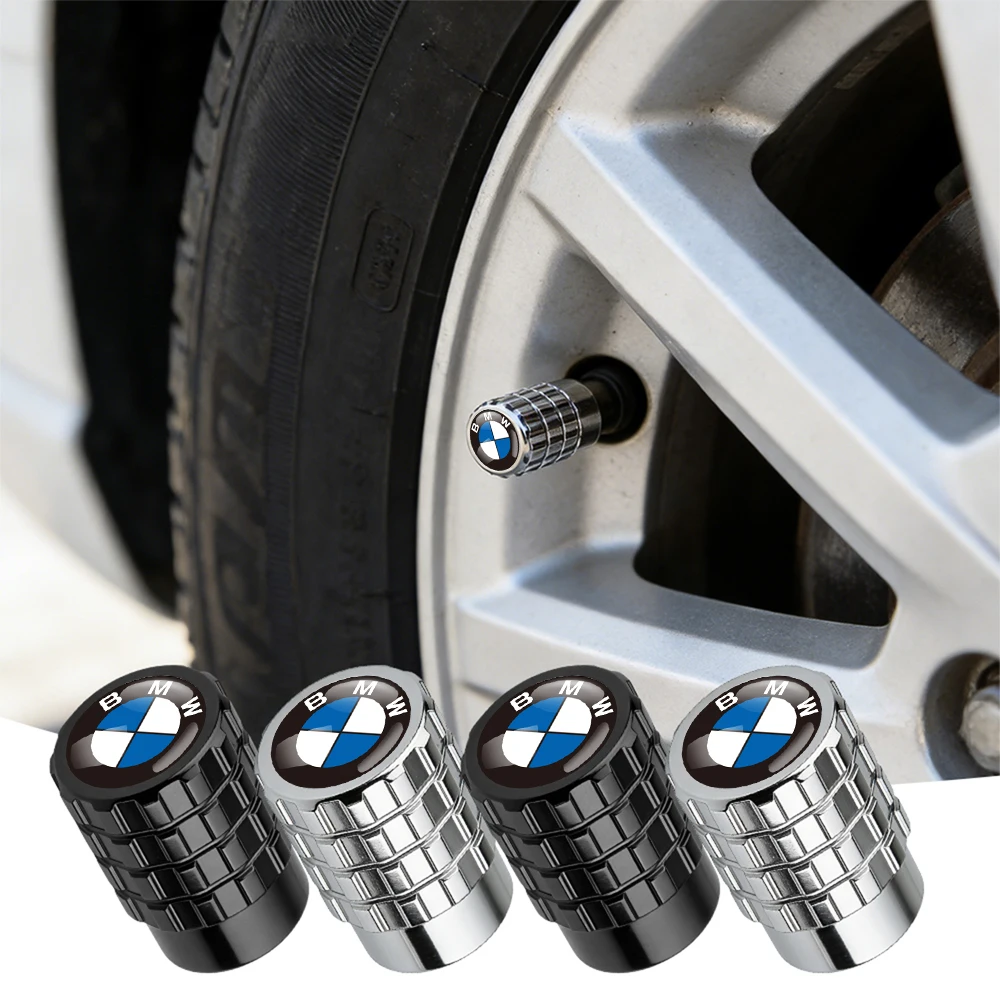 Фото Комплект из 4 металлических колпачков для автомобильных шин BMW M Performance (F30, F32, F48, E28, E30, E34, E36, E39, E46, E52, E53, E60) №1