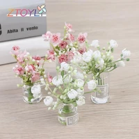 1 pc 112 dollhouse miniature jasmine flower vase set model decor accessories