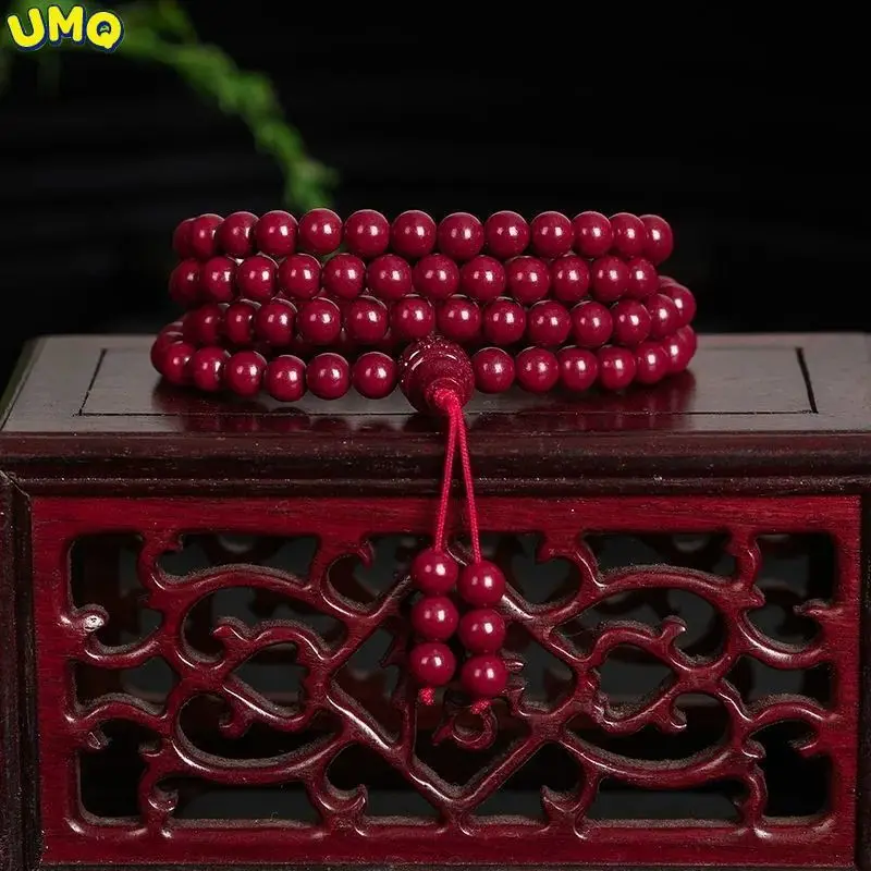 

Pure Natural Cinnabar 108 Buddha Beads for Men and Women Hand String High Content Purple Gold Sand Luck Bracelet Wealth Jewelry