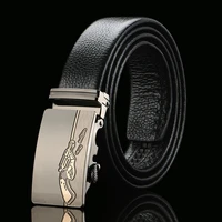 new version of double sided first layer cowhide belt business mens leisure teacher trend pistol automatic buckle tooling belt