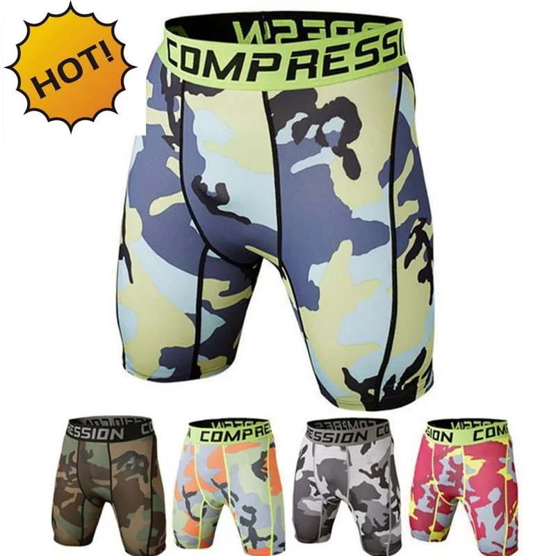 

High Quality 2022 Summer Sport Running Men Stretch Lycra Boxer Camouflage Quick Drying Compression Bodybuilding Leggings Shorts
