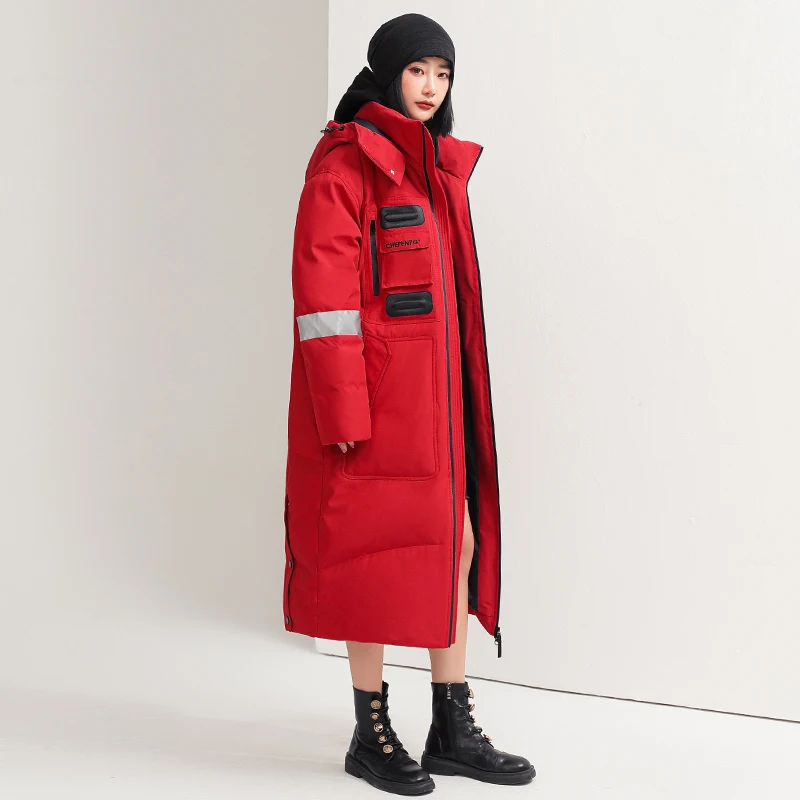 For Couple Long down Jacket Women's Winter New Thick below the Knees Tooling Parka Fashionable Jacket