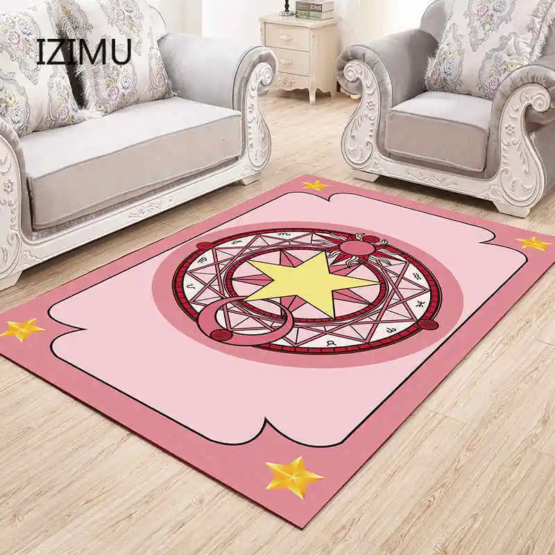 

Cartoon Variety Sakura Magic Card Magic Array Carpet Sofa Rectangular Bedroom Living Room Bedside Anime Bedroom Carpet Floor Mat