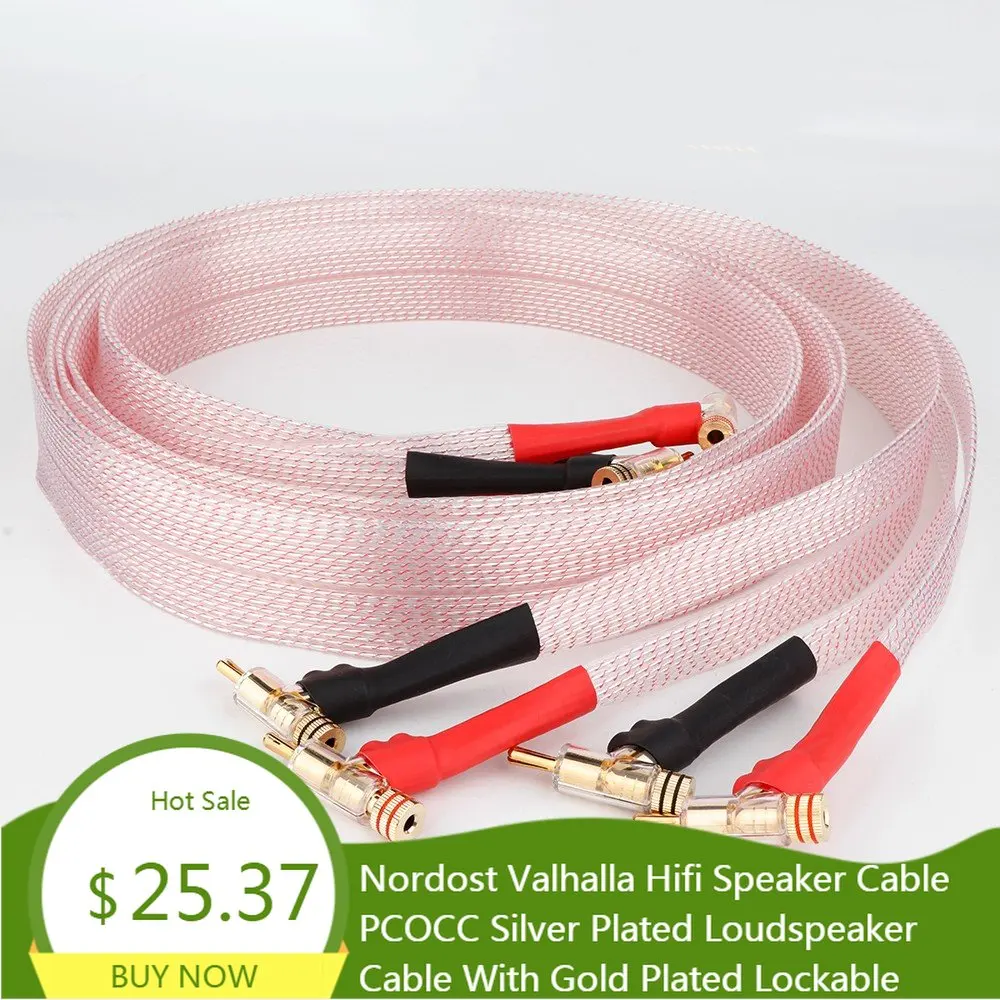 

Nordost Valhalla Hifi Speaker Cable PCOCC Silver Plated Loudspeaker Cable With Gold Plated Lockable Banana Plug