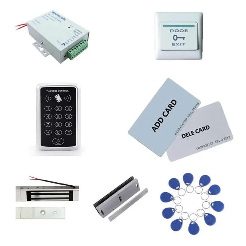 

Комплект контроля доступа, контроль доступа + питание + магнитный замок 180 кг + U-Форма 180 кг + кнопка выхода + 2 карты управления, 10 идентификационных бирок брелока, Sn:Set-4