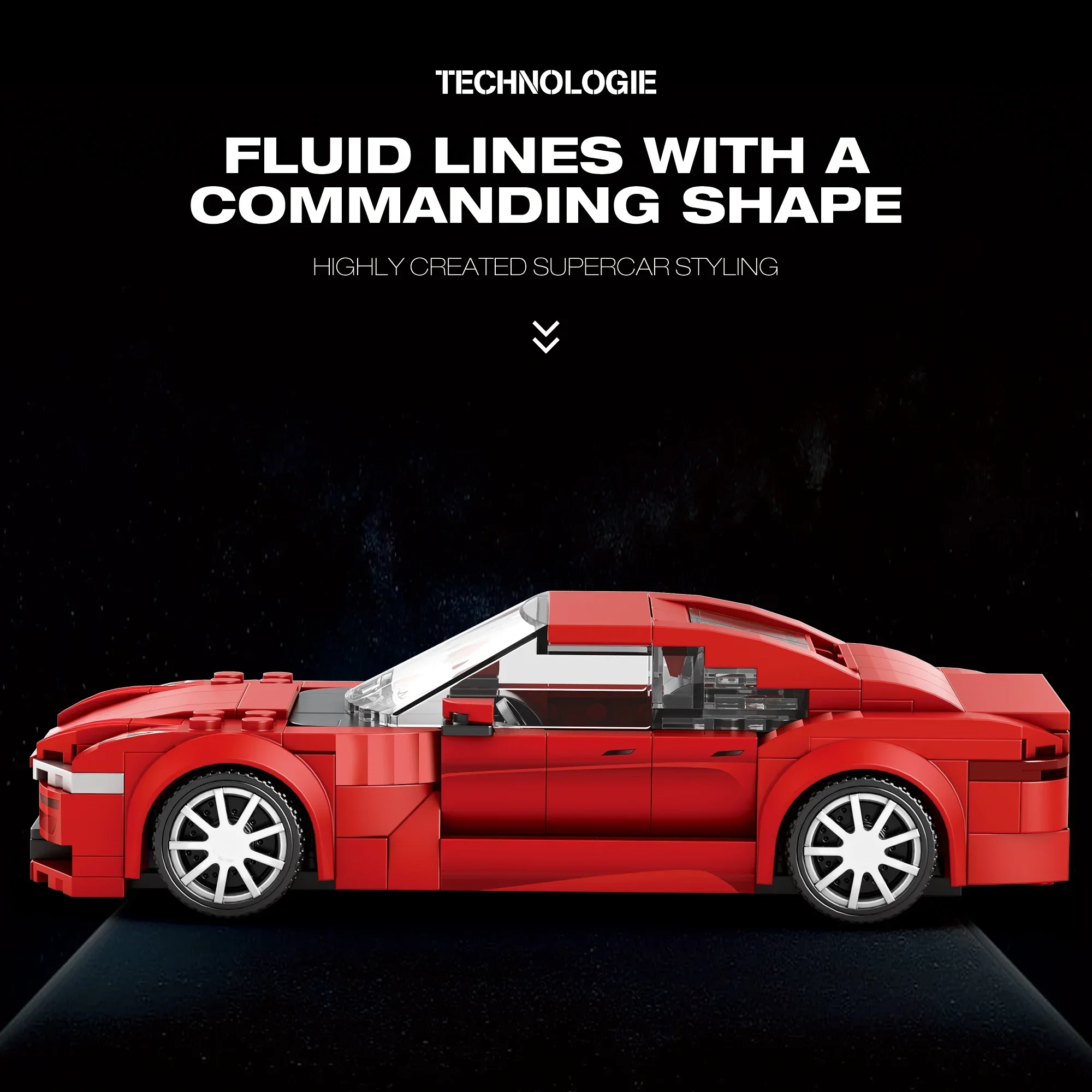 305 Шт. Набор Строительных Блоков Для Спортивных Автомобилей Модель Быстрых Гонок