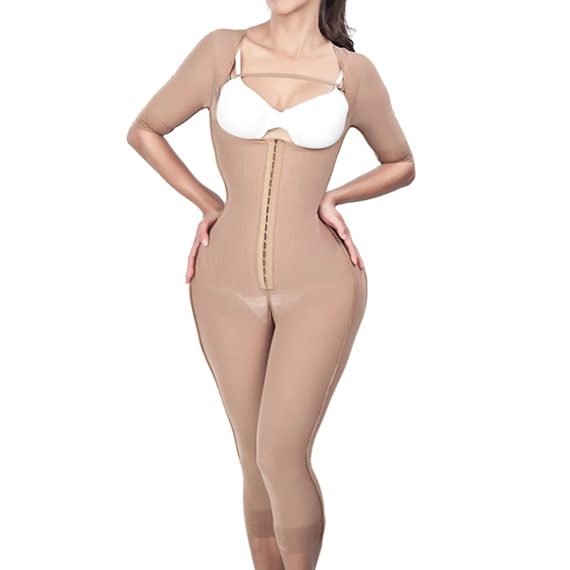 Women's Open Chest Knee Postpartum Repair High Compression Shapewear Flat Abdomen Hip Lifting Corset Skims Fajas Colombianas
