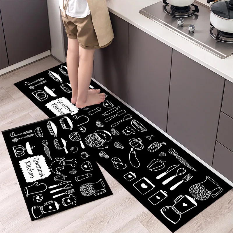 

Kitchen Mat Oil Absorbing Doormat Entrance Bedroom Living Room Area Rug Anti-slip Bath Mats Home Hallway Balcony Floor Carpet