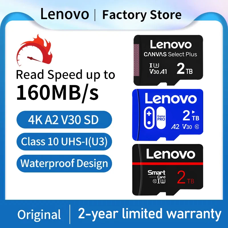 

Lenovo U3 A1 V30 Micro TF SD Memories 2TB 1TB High Speed SD Memory Card 128GB 512GB Waterproof TF Card For Nintendo Switch Games