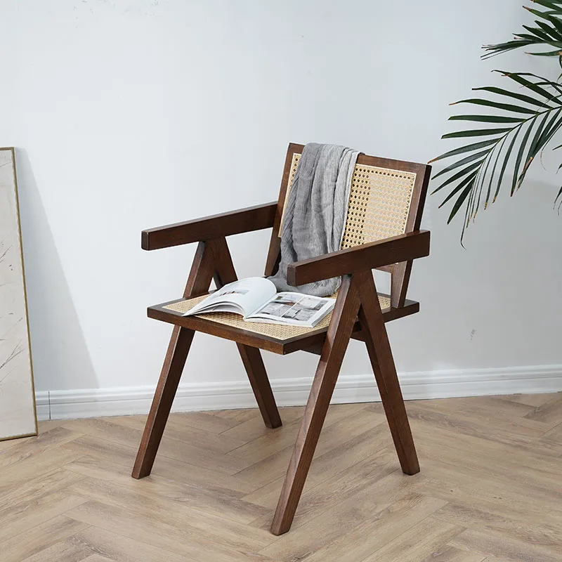 

Wedding Leather Dining Chair Wooden Nordic Desk Kitchen Bedroom Wood Armchair Living Room Sofas Muebles Leather Dining Chair