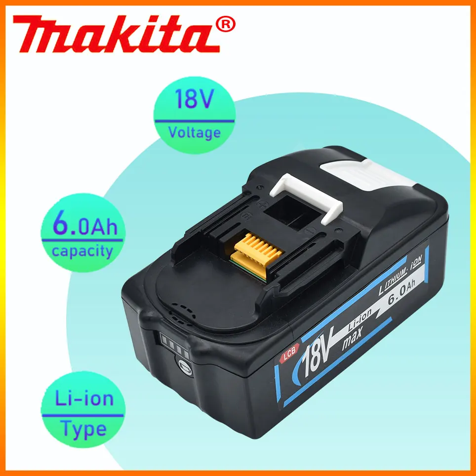 

18V 6.0Ah MAKITA Replacement li-ion battery for MAKITA Bl1890 Bl1860 Bl1840 BL1830 with LED really capacity input 21700 cell