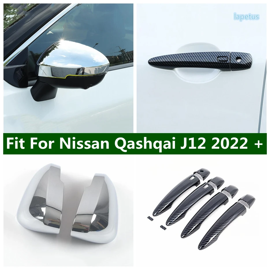 

Car Side Door Handle Catch / Rearview Mirror Decoration Cover Trim Stickers ABS For Nissan Qashqai J12 2022 2023 Exterior Parts