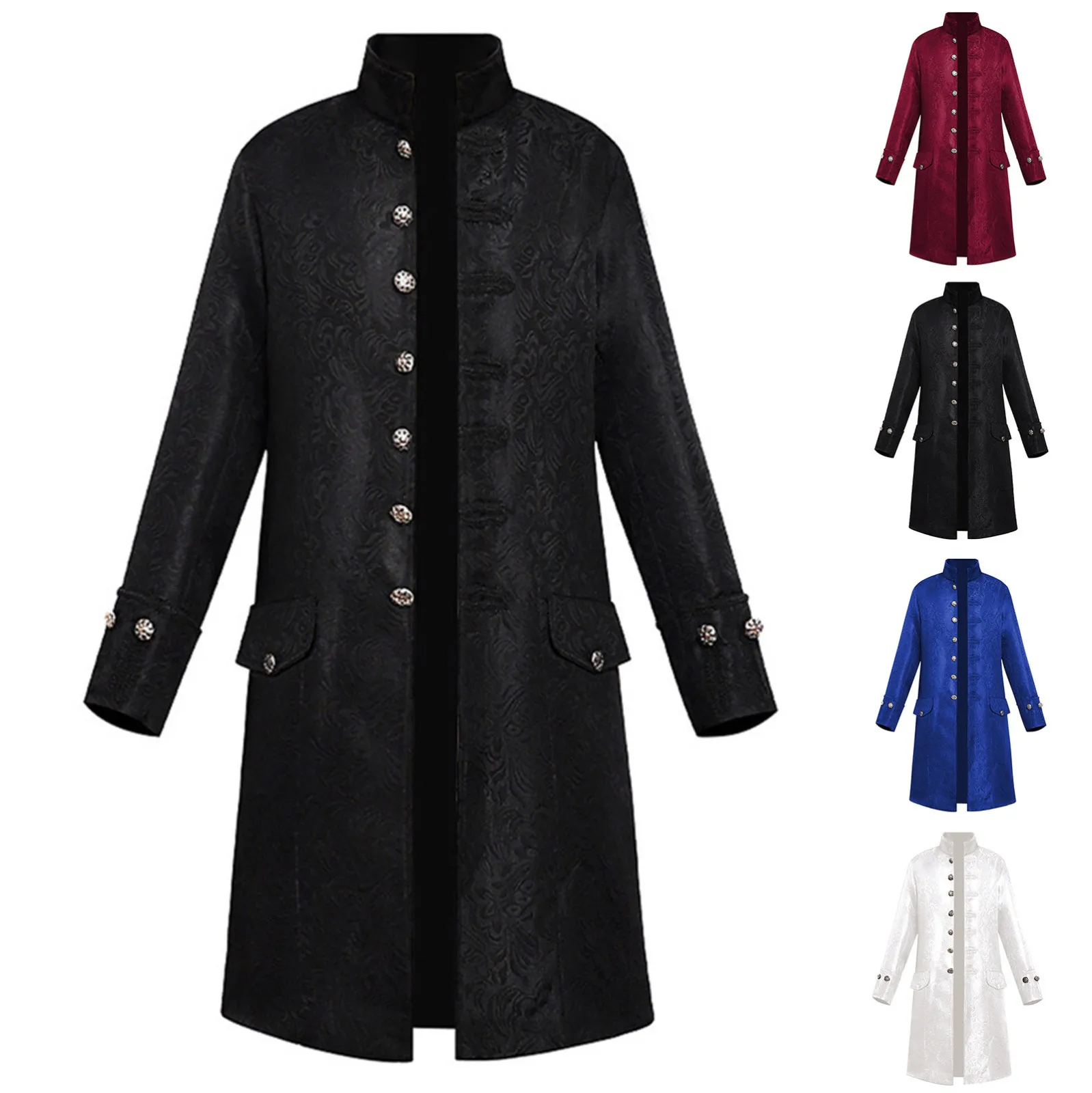 

Men Medieval Steampunk Jacket Cosplay Costume Corduroy Coat Embroidery Gentlman Blazers Winter Jacket Gothic Halloween Costumes