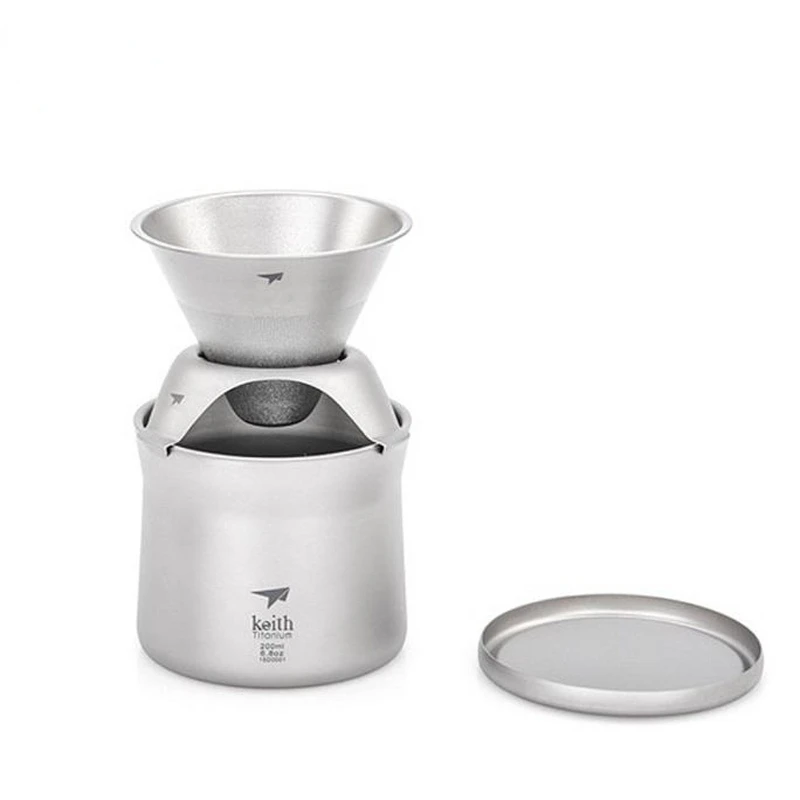 

Keith Titanium 220ml Coffee Cup Portable Tea Strainer Ultralight Lightweight Coffee Filter Funnel Only 108g Ti3911