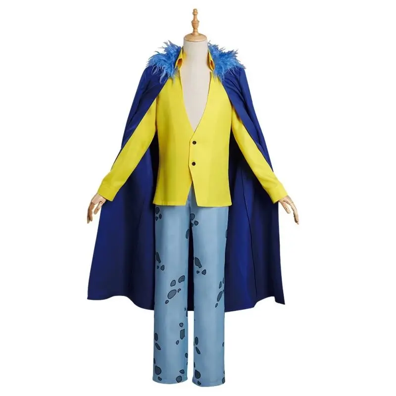 

Trafalgar Law Cosplay Costume One Piece Trafalgar D. Water Law Hat Plush Anime Cloak and Uniform Suit Halloween Party Clothing
