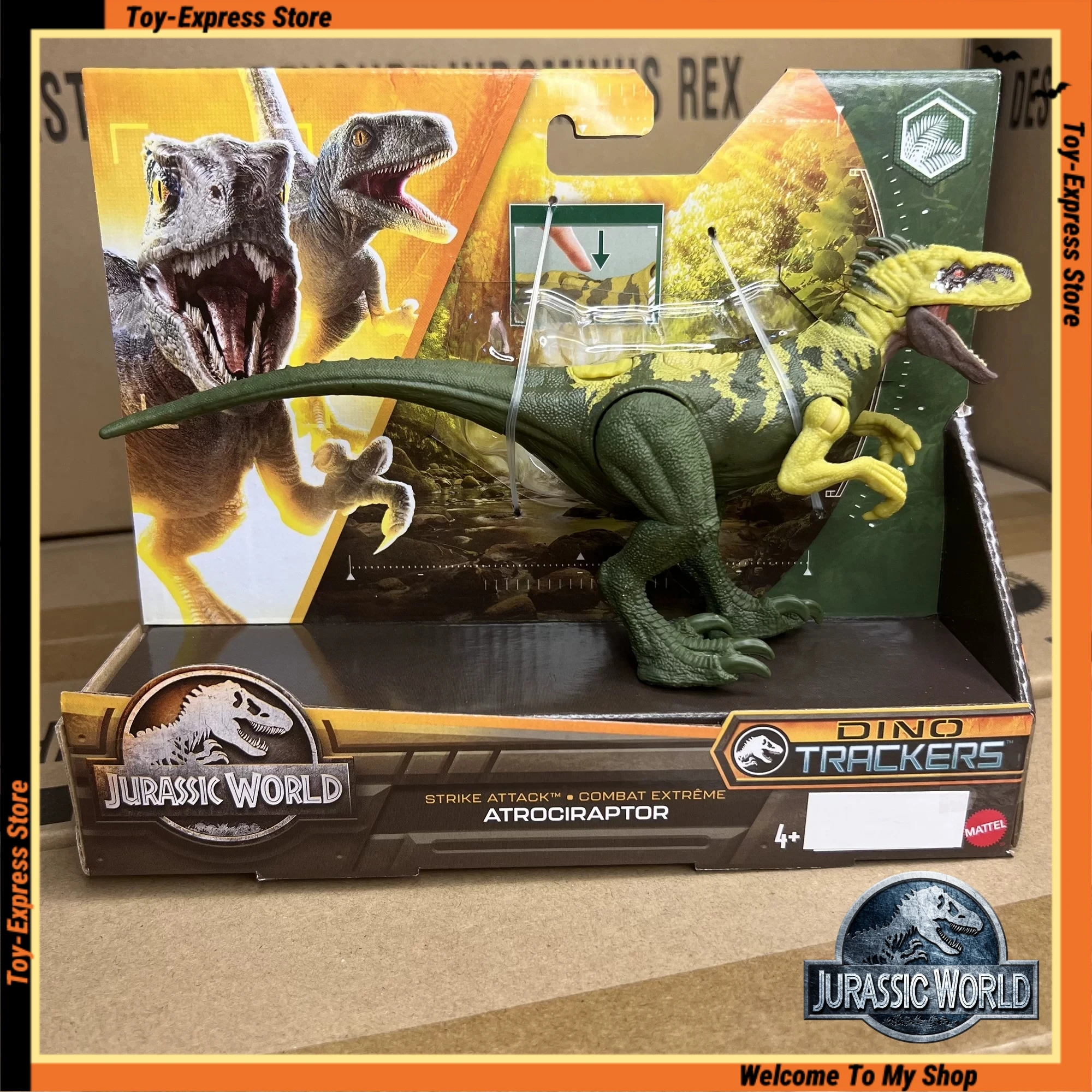 Фото Коллекционная фигурка Mattel Jurassic World Atrociraptor Dinosaur Strike Attack Action Figure Dino Trackers, модель игрушки HLN69, подарок на день рождения №1