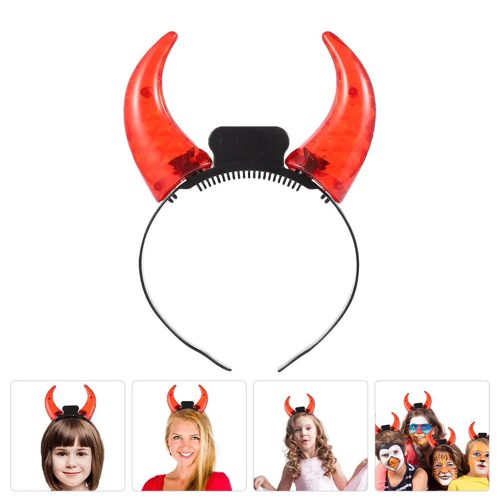 

Interesting Glowing Devil Horn Hairband Unique Headdress Prop Devil Horn Headband