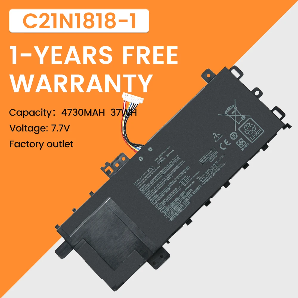7 6 V 32WH B21N1818 Аккумулятор для ноутбука ASUS VivoBook 17 X712 X712FA X712FB B21N1818-2 C21N1818 B21N1818-3