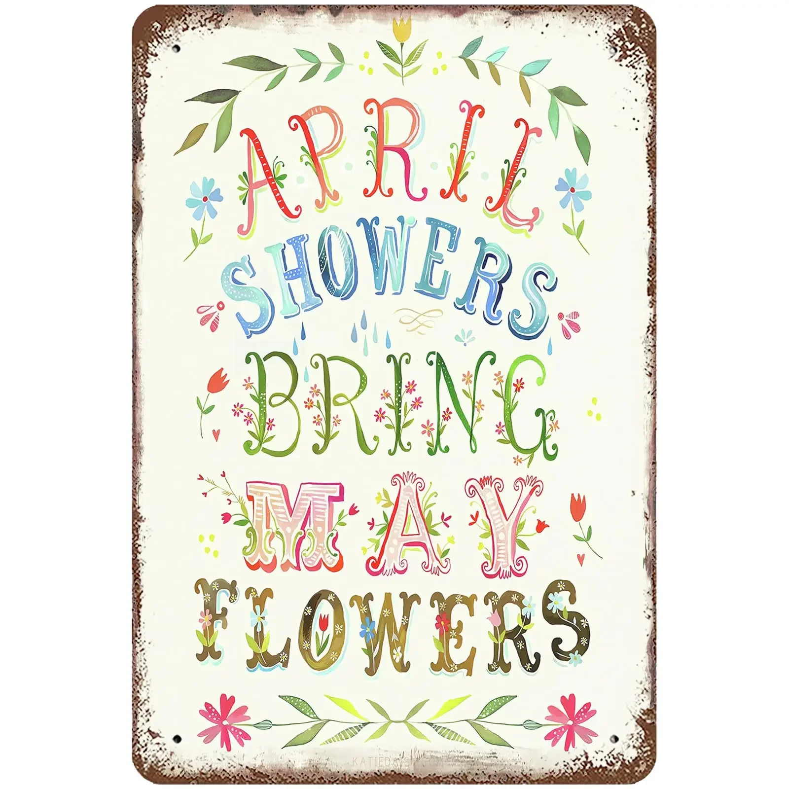 Sumianyh винтажный металлический жестяной знак 8x12 дюймов цветы цитаты Настенный