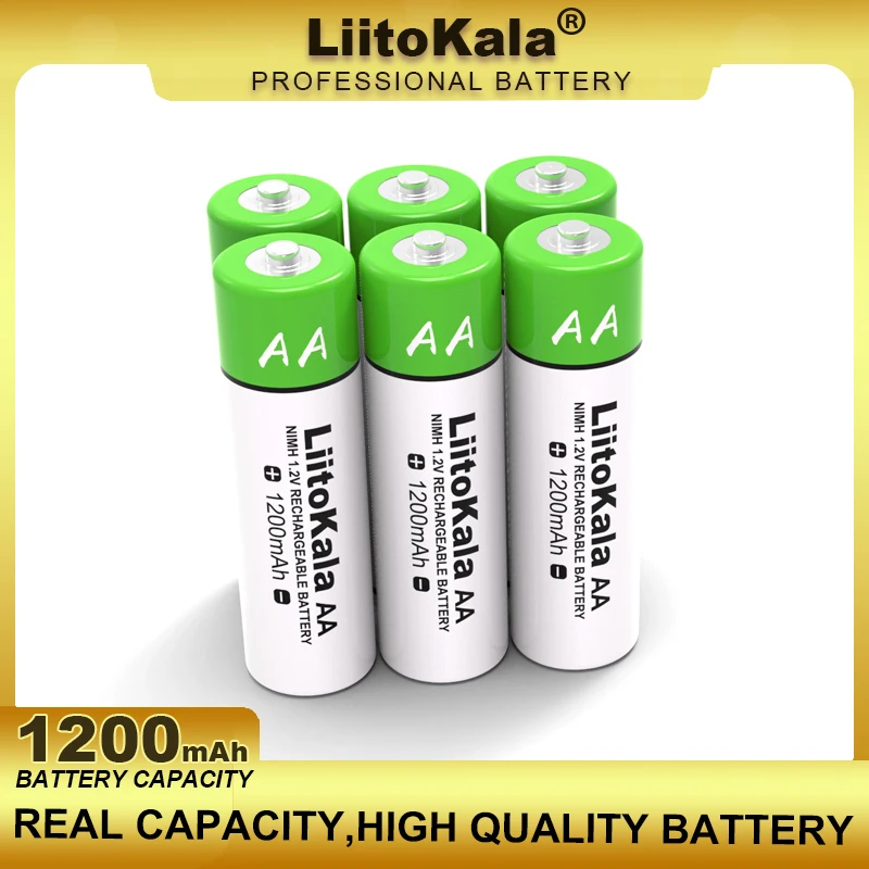 

Оригинальный перезаряжаемый аккумулятор Liitokala 1,2 в AA 1200 мАч Ni-MH для терморужья, пульта дистанционного управления мышью, оптовая продажа