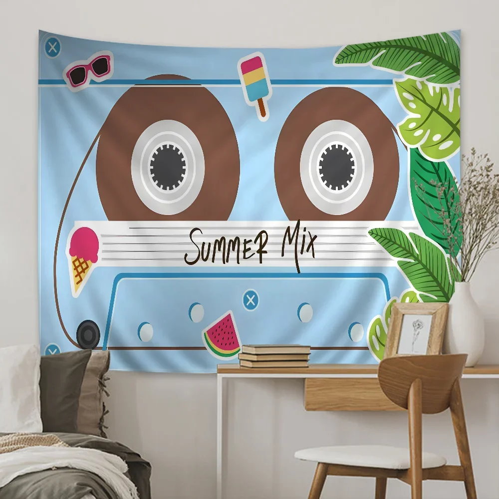 Ретро-кассета музыкальная лента подвесной богемный гобелен Таро хиппи настенные