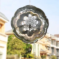 3d healthy wishing rotating wind chimes home garden balcony courtyard stainless steel ornaments handicrafts holiday gifts