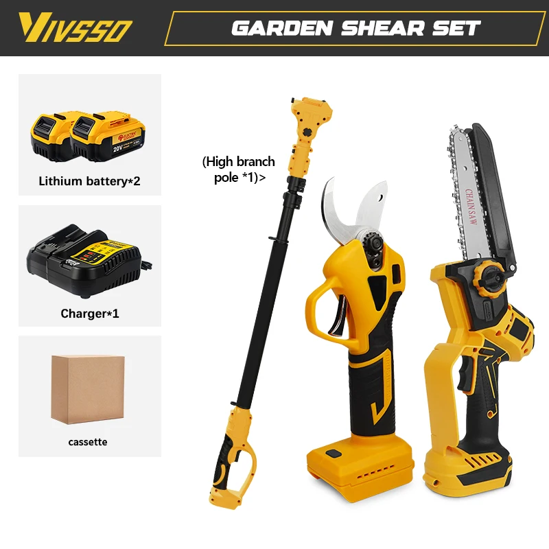 

VIVSSO Бесщёточная аккумуляторная цепная пила 6 дюймов 20В