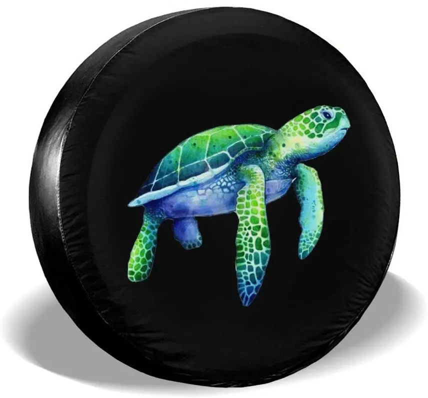Sea Turtle Spare Tire Cover Dust-Proof UV Sun Wheel Covers Fit for Campers, Trailer, RV, SUV and Many Vehicle 17 Inch