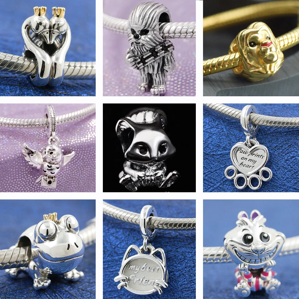 

Подвеска из серебра 925 пробы в виде милого медведя, белки