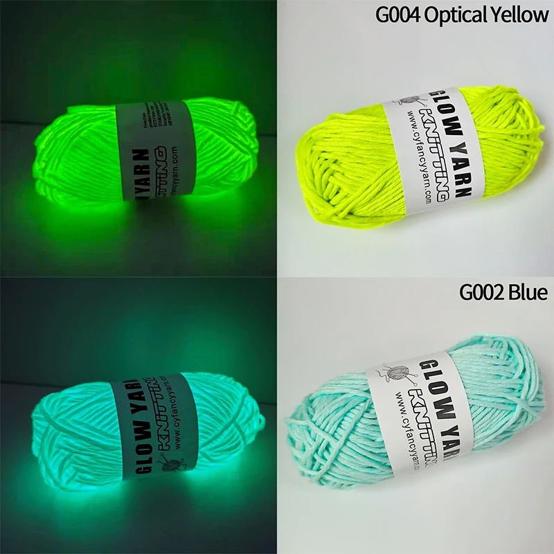 2022 Novel Functional Yarn Glow in the Dark Polyester Luminous Chunky Yarn 2mm for Hand Knitting Carpet Sweater Hat