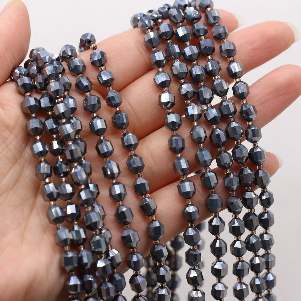 

Женское ожерелье и браслет из натурального полудрагоценного камня, граненый гематит, сделай сам, изысканные ювелирные изделия, подарки