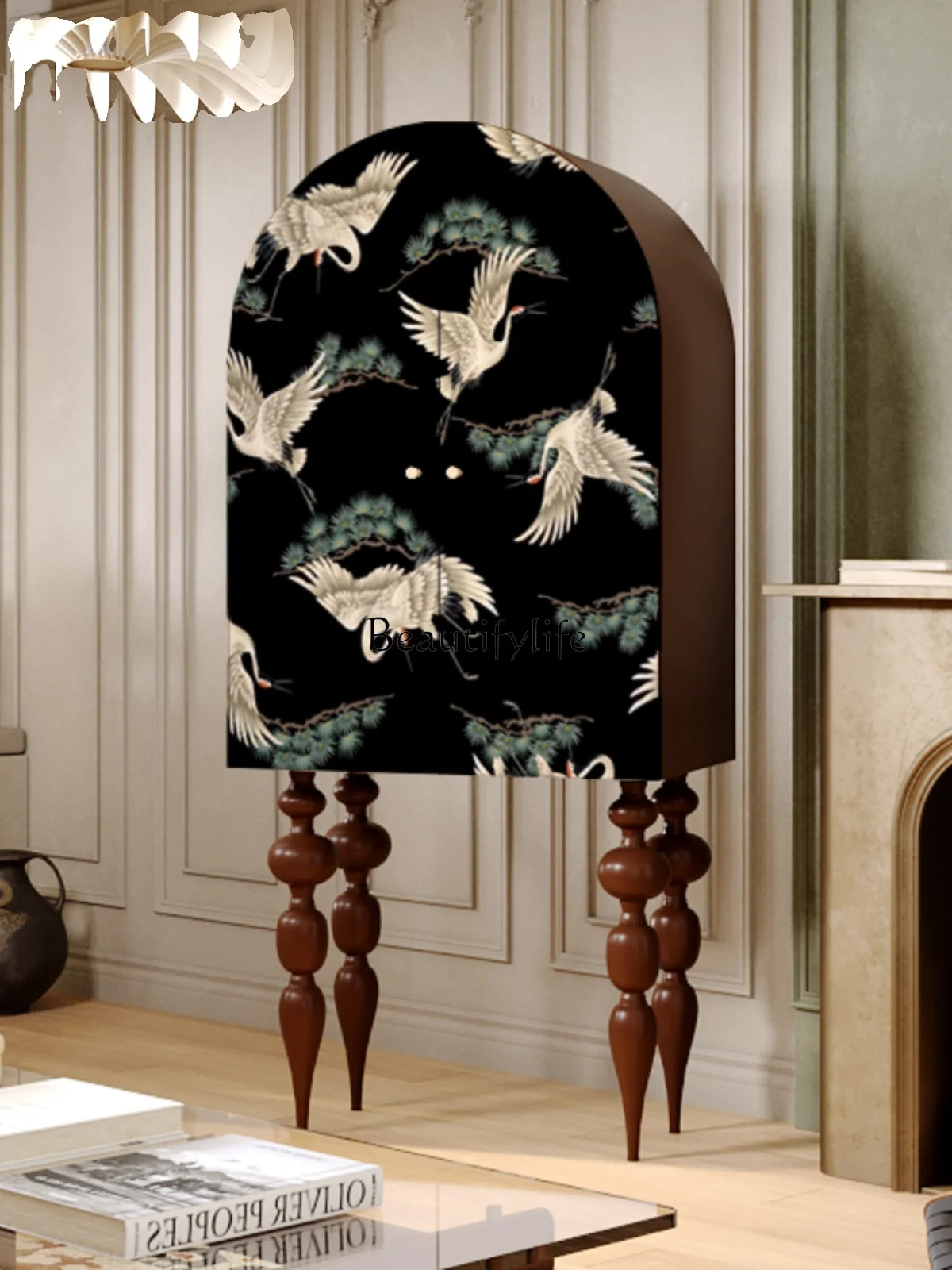 Новый сервант из цельного дерева в китайском стиле арочный верх креативный