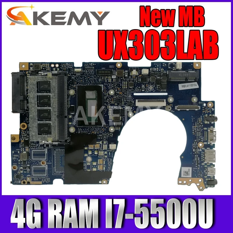 

Материнская плата Akemy UX303LAB для ноутбука Asus UX303LA UX303LB UX303LN UX303LA UX303L U303L, материнская плата 4G RAM I7-5500U SR23W