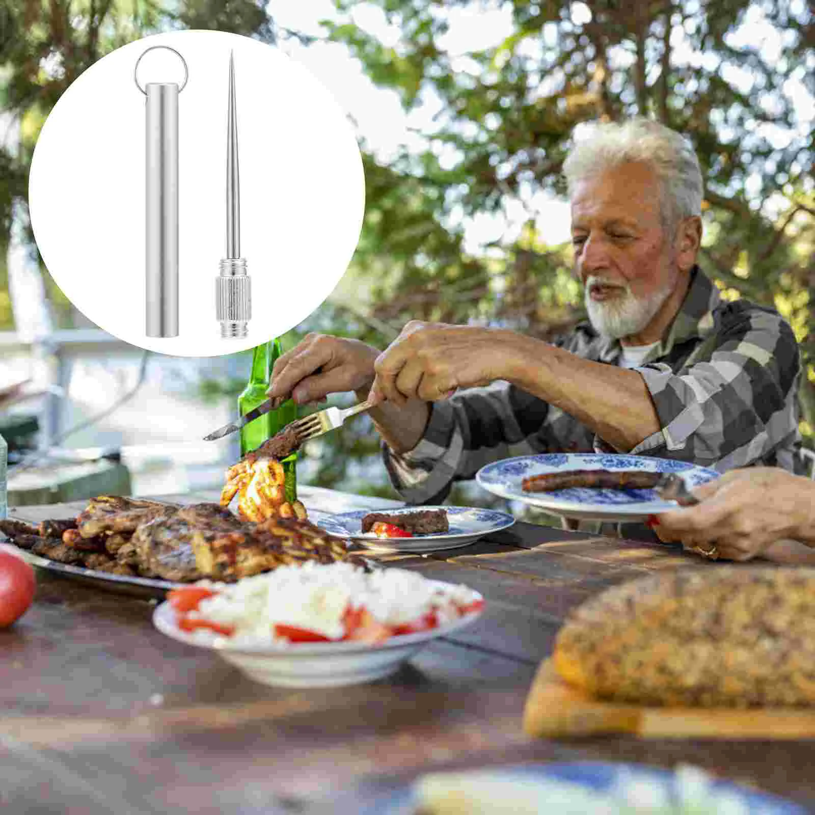 

1 Pc Portable Mini Practical Multifunctional Teeth Cleaning Tool Stainless Steel Toothpick for Men Adults