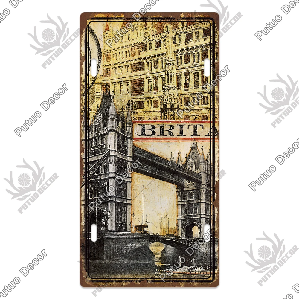 

Винтажная металлическая табличка Putuo Decor