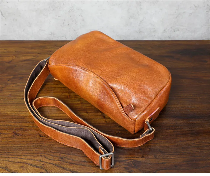 0utdoor leisure natural genuine leather men's shoulder bag fashion simple weekend waterproof real cowhdie messenger bag Youth