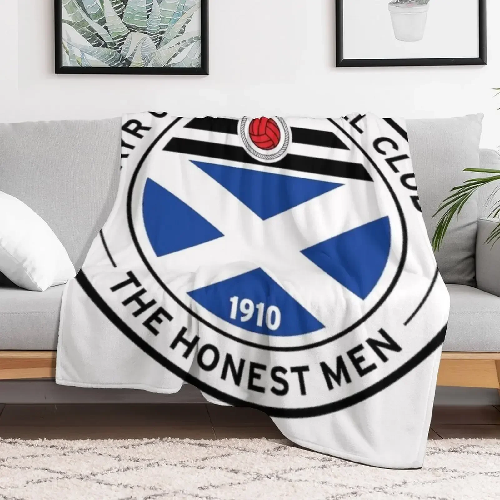 Одеяло для футбольного клуба Ayr United роскошное дизайнерское мягкое клетчатое