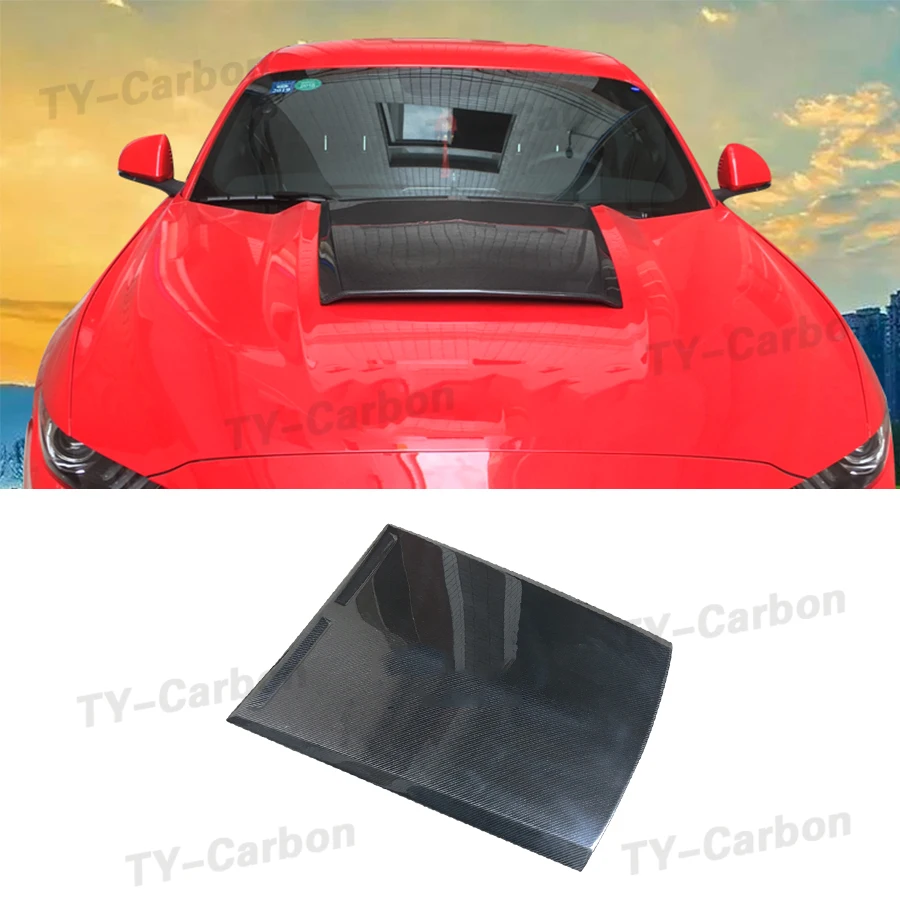 

Fit For 2015-2017 Ford Mustang Roush Style Hood Scoop High quality Car-Styling FRP/ Carbon Fiber Front Hood Bonnet Scoop