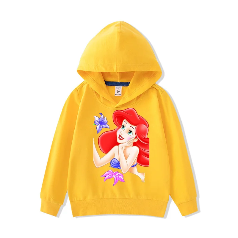 

Ariel the Little Mermaid Printed Pure cotton 7 color thin hoodie 2-14 Age Kids unisex pullover Toddler girls sweatshirt hoodies