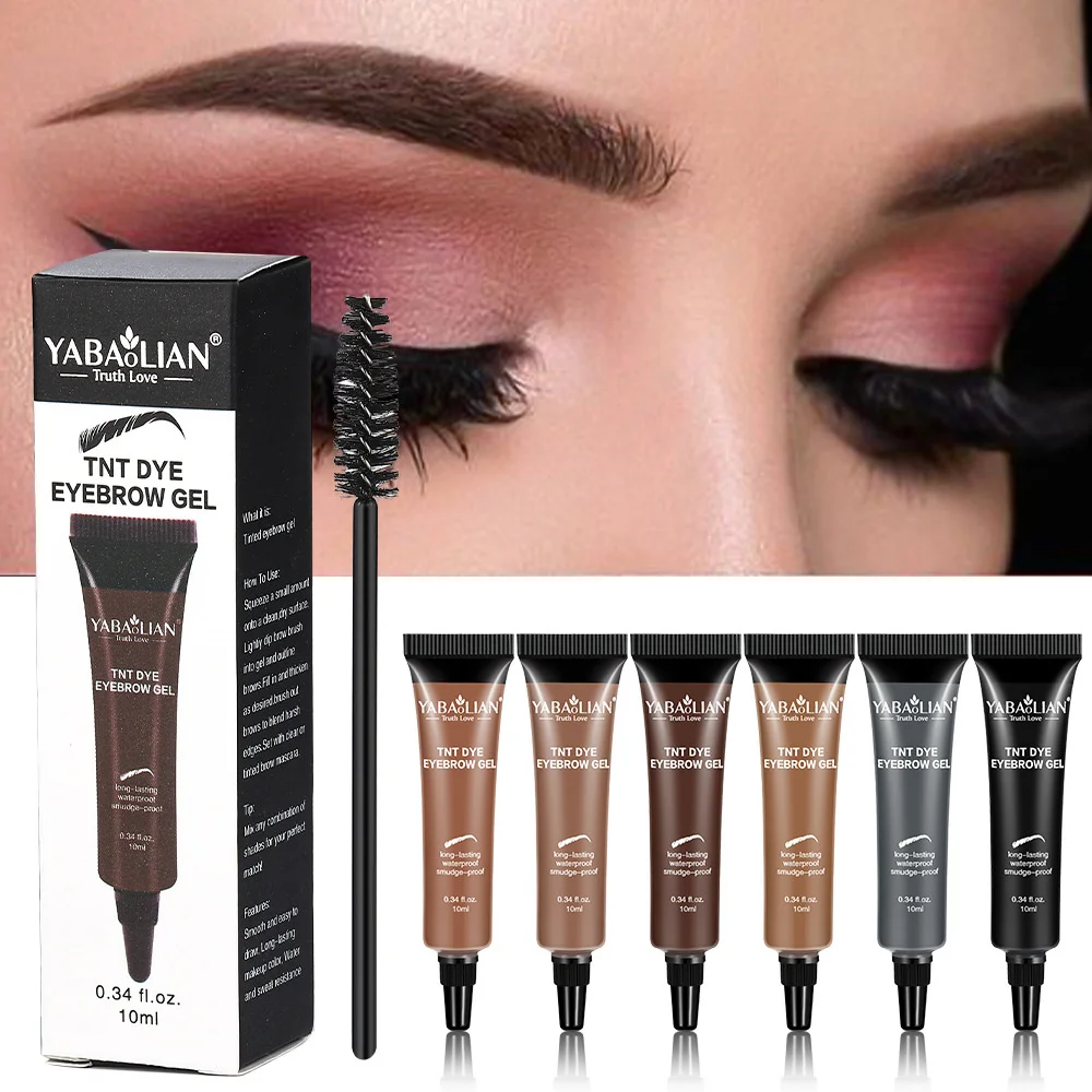 

6 Colors Natural Liquid Dyeing Eyebrow Cream Set Waterproof Durable Brown Tint Eyebrow Henna Mascara Eyebrows Paint Makeup